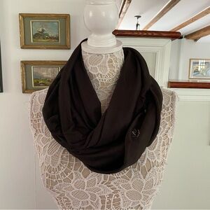BEYOND YOGA Brown Infinity Scarf With Hidden Pocket